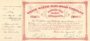 White Water Railroad Co. - Railway Stock Certificate