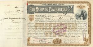 Mahoning Coal Railroad Co. - Stock Certificate