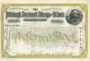 Pittsburgh, Cincinnati, Chicago and St. Louis Railway Co. - Stock Certificate