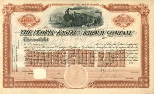 Peoria and Eastern Railway Co. - Stock Certificate