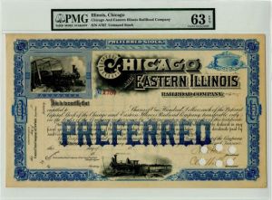 Chicago and Eastern Illinois Railroad Co. - Stock Certificate