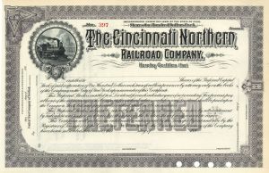 Cincinnati Northern Railroad Co. - Stock Certificate