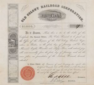 Old Colony Railroad Corporation - $1,000 Bond