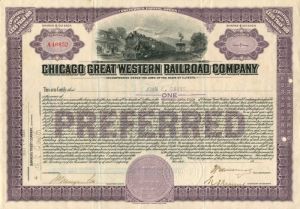 Chicago Great Western Railroad Co. - Stock Certificate