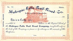 Mahopac Falls Rail Road Co. - Stock Certificate