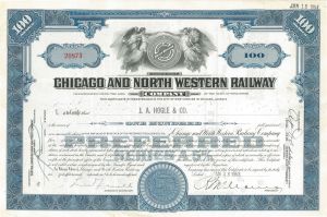 Chicago and North Western Railway Co. - dated 1947-60 Railroad Stock Certificate