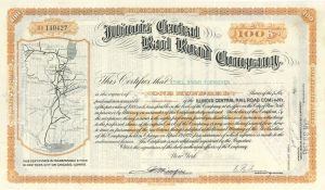 Illinois Central Railroad Co. - Gorgeous Map Vignette Stock Certificate