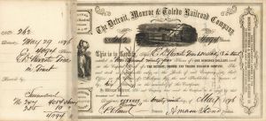 Detroit, Monroe and Toledo Railroad Co. - Stock Certificate