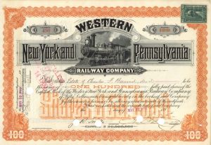 Western New York and Pennsylvania Railway Co. - 1895 dated Stock Certificate