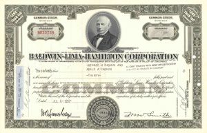 Baldwin-Lima-Hamilton Corporation - Stock Certificate