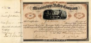 Mississippi Valley Co. signed by Absolom M. West - Stock Certificate