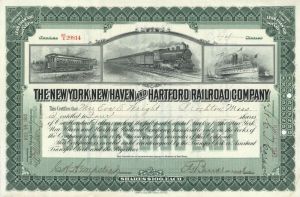 New York, New Haven and Hartford Railroad Co. - Stock Certificate