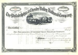 Philadelphia and Chester Valley Railroad Co. - Unissued Stock Certificate