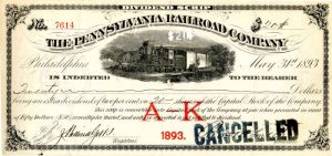 Pennsylvania Railroad Co. - Stock Certificate