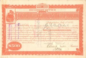 Philadelphia and Reading Railroad Co. - Stock Certificate