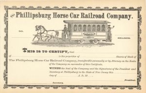 Phillipsburg Horse Car Railroad Co. - Unissued Stock Certificate