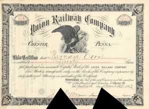 Union Railway Co. - 1893 or 1894 Stock Certificate