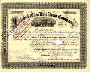 Mobile and Ohio Rail Road Co. - Stock Certificate