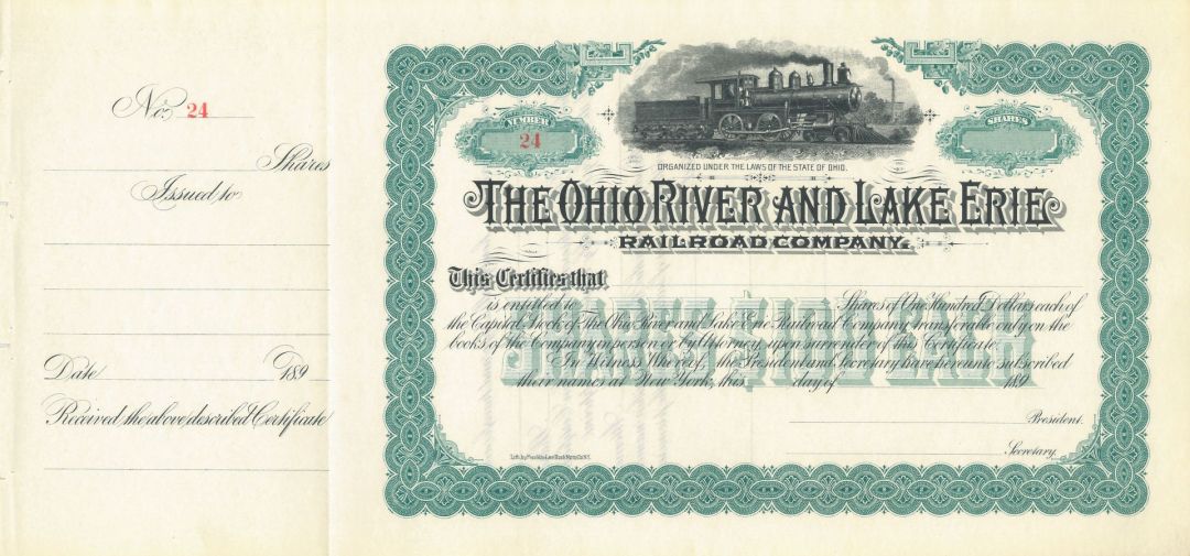 Ohio River and Lake Erie Railroad Co.