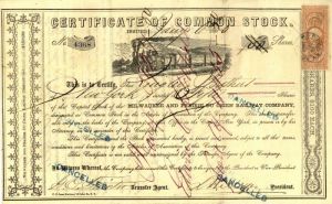 Milwaukee and Prairie Du Chien Railway Co. - Stock Certificate