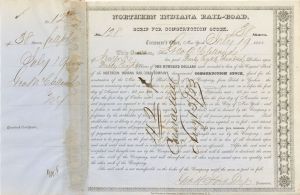 Northern Indiana Rail-Road - Stock Certificate