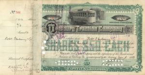 Pittsburg Traction Co. - 1889-1895 dated Stock Certificate