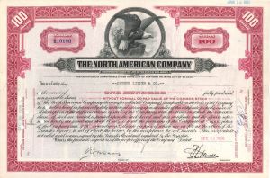 North American Co. - 1930-1939 dated Stock Certificate