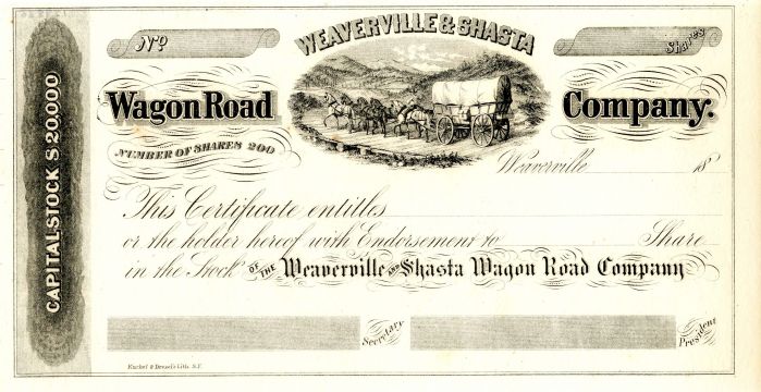 Weaverville and Shasta Wagon Road Co.