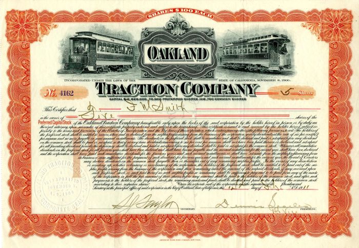 Oakland Traction Co. - Stock Certificate