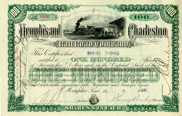 Memphis and Charleston Rail Road Co.