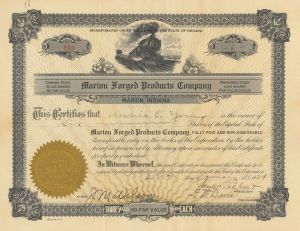 Marion Forged Products Co. - Stock Certificate