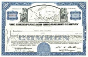 Chesapeake and Ohio Railway Co. - Very Rare Stock Certificate