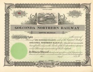 Golconda Northern Railway - Stock Certificate