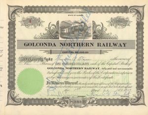 Golconda Northern Railway - Stock Certificate