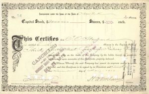 Thirty Fourth Street Crosstown Railway Co. - Stock Certificate