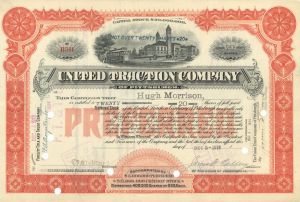 United Traction Co. - 1910-1914 dated Stock Certificate