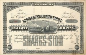Boston Consolidated Street Railway Company - Stock Certificate