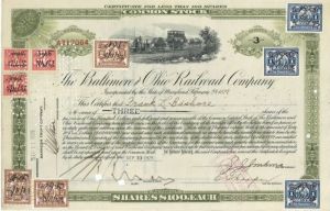 Baltimore and Ohio Railroad Co. - Stock Certificate