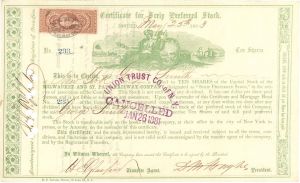 Milwaukee and St. Paul Railway Co. - Railroad Stock Certificate