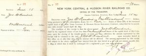 New York Central and Hudson River Railroad Co. -  Stock Certificate