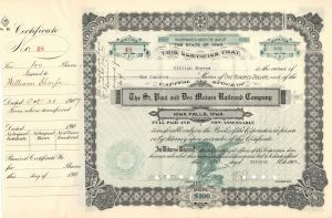 St. Paul and Des Moines Railroad Co. -  Stock Certificate