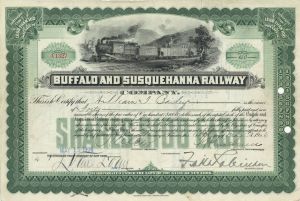 Buffalo and Susquehanna Railway Co. - Stock Certificate