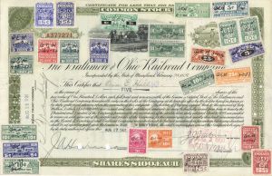 Baltimore and Ohio Railroad Co. - 1931 dated Stock Certificate with Numerous Revenue Stamps!
