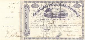Grand Rapids and Indiana Rail Road Co. - 1859 dated Stock Certificate