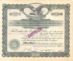 Bradford Railway Co. - 1909 dated Stock Certificate