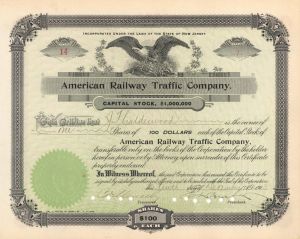 American Railway Traffic Co. - 1903 dated Stock Certificate