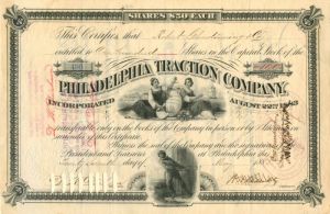 Philadelphia Traction Co. - Stock Certificate