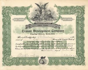 Transit Development Co. - 1902 dated Stock Certificate