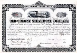 Old Colony Steamboat Company - $7,000 Bond