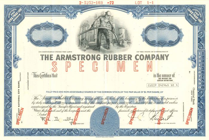 Armstrong Rubber Co. - Stock Certificate